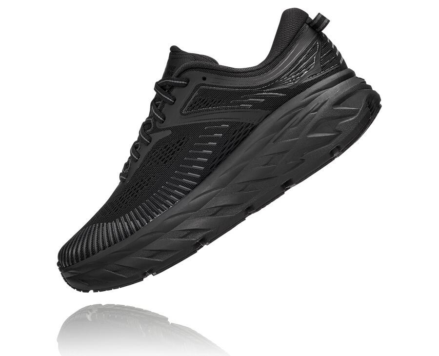 Running Shoes Womens - Hoka One One Bondi 7 - Black - NHSIGUW-18